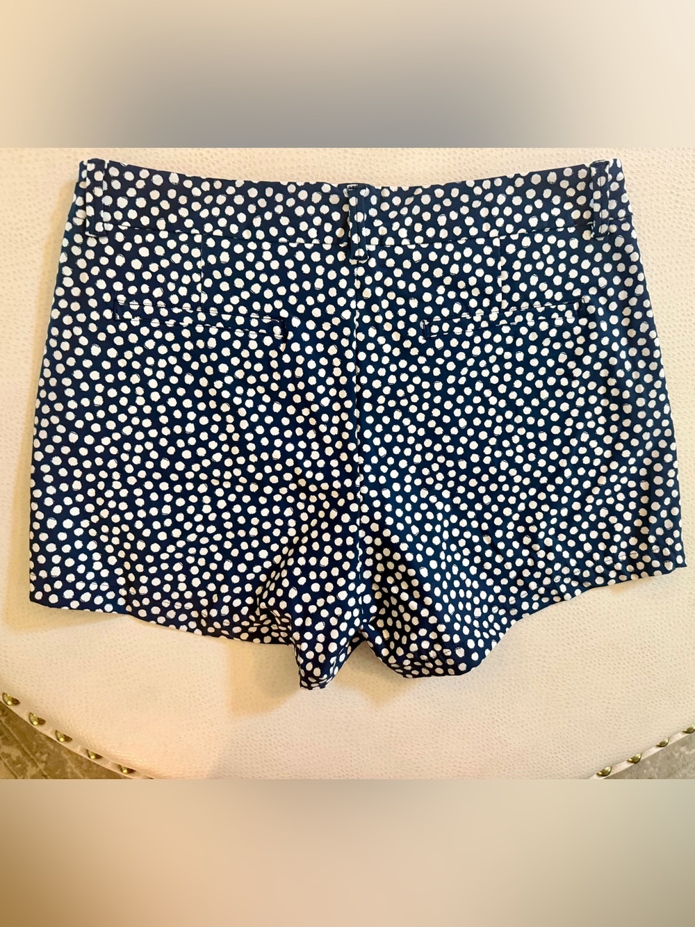 SPANX Navy and White Polka Dot Shorts - Picture 2 of 3